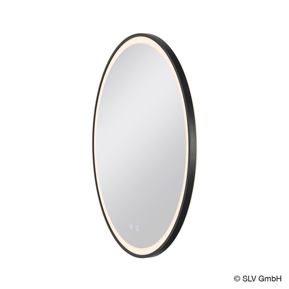 SLV Trukko Miroir rond avec système anti-buée, noir - 1007202 | REUTER