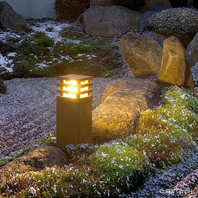 SLV Rusty pedestal light, E27 dimmable, satin - 229420 | REUTER