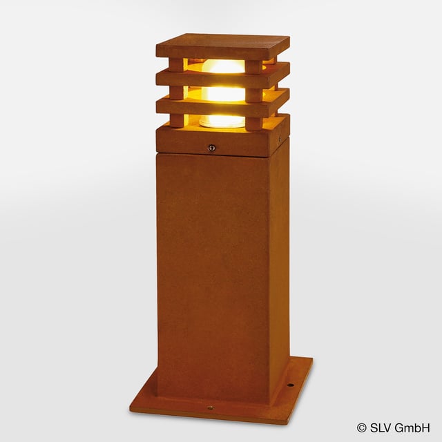SLV Rusty pedestal light, E27 dimmable, satin - 229420 | REUTER