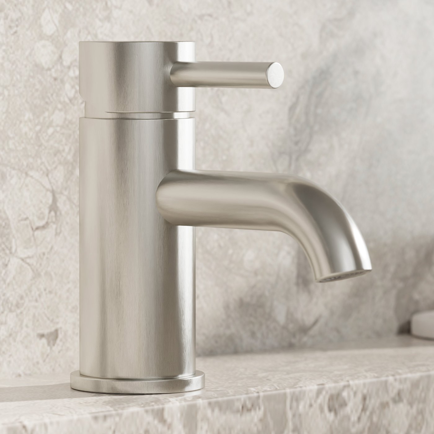 Peerless Waschtischarmatur – Parkholz-Griffe, Gebürstetes Nickel, Einlochmontage, Wassersparend