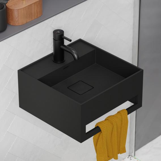 Steinberg Serie 440 Waschtisch mit Handtuchhalter schwarz matt