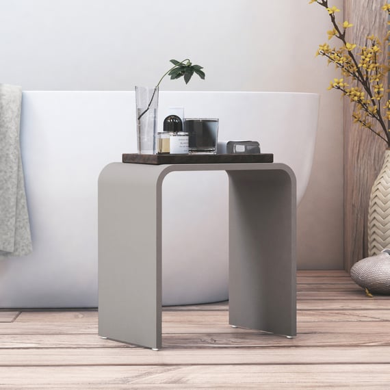 Tabouret Enfant HABITAT Monty - Gris Clair - Dimensions 30x30x39 Cm - Neuf