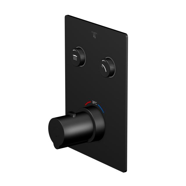 Steinberg Sensual Rain Unterputz-Thermostat für 2 Verbraucher, mit Mengenregulierung schwarz matt