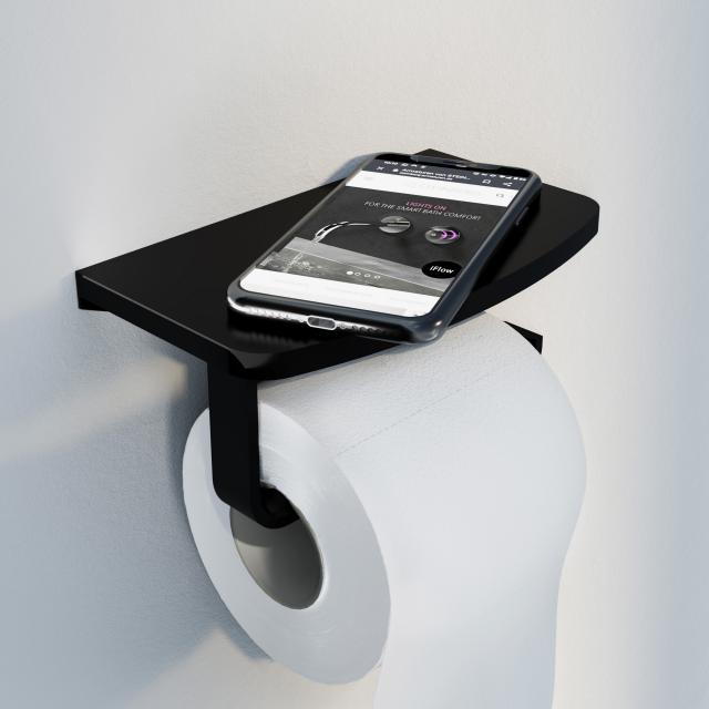 Steinberg Serie 450 Toilettenpapierhalter mit Ablage schwarz matt