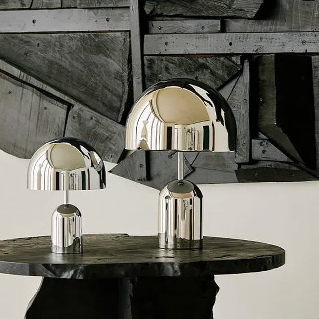 Tom Dixon Bell rechargeable table lamp, LED dimmable, silver