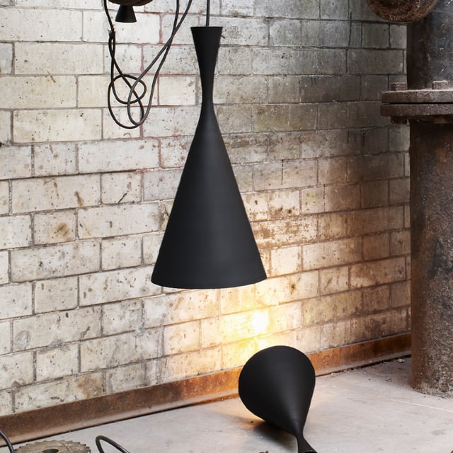 Tom Dixon Beat Tall pendant light, LED dimmable, black/brass