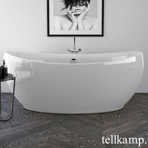 Tellkamp Spirit Freistehende Oval-Badewanne weiß glanz, mit Wanneneinlauf