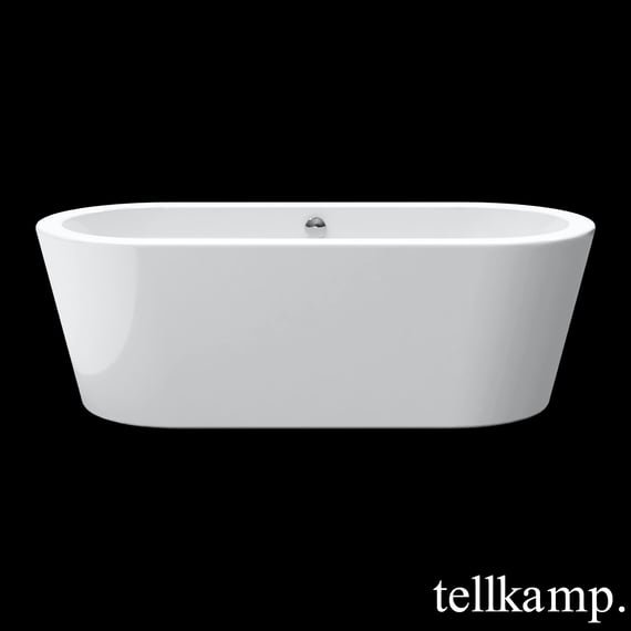 Tellkamp Solitär Freistehende Oval-Badewanne weiß glanz, Schürze weiß  glanz, ohne Füllfunktion - 0100-082-00-A/CR