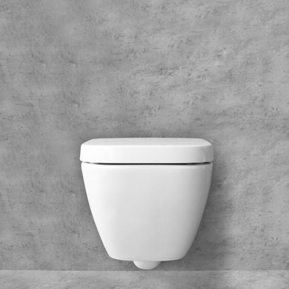 Geberit Smyle Square wall-mounted, washdown toilet & Tellkamp Premium 8000  toilet seat SET white, with KeraTect - 500208018+TK8000