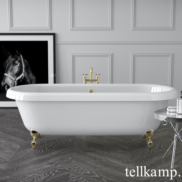 Tellkamp Antiqua Plus Freistehende Oval-Badewanne weiß glanz, Schürze weiß glanz