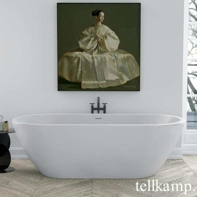 Tellkamp Cosmic Freistehende Oval-Badewanne weiß matt, Schürze weiß matt, ohne Füllfunktion