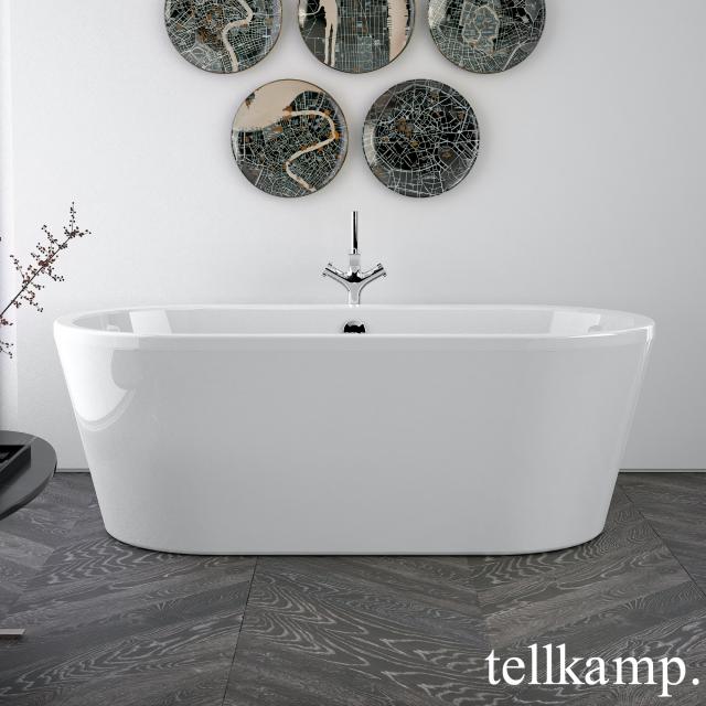 Tellkamp Easy Freistehende Oval-Badewanne weiß glanz, Schürze weiß glanz, ohne Füllfunktion