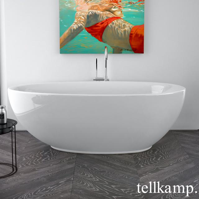 Tellkamp Neon Freistehende Oval-Badewanne weiß glanz, Schürze weiß glanz, ohne Füllfunktion
