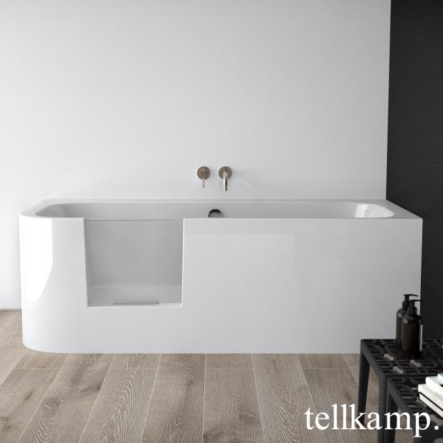 Tellkamp Salida Raumspar-Badewanne mit Duschzone und Verkleidung weiß glanz, ohne Füllfunktion