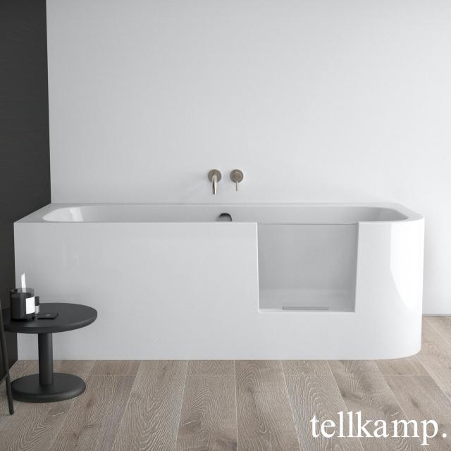 Tellkamp Salida Raumspar-Badewanne mit Duschzone und Verkleidung weiß glanz, ohne Füllfunktion