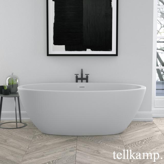 Tellkamp Space Freistehende Oval-Badewanne weiß matt, Schürze weiß matt, ohne Füllfunktion