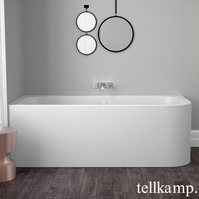 Tellkamp Thela Eck-Badewanne mit Verkleidung weiß matt, mit Wanneneinlauf