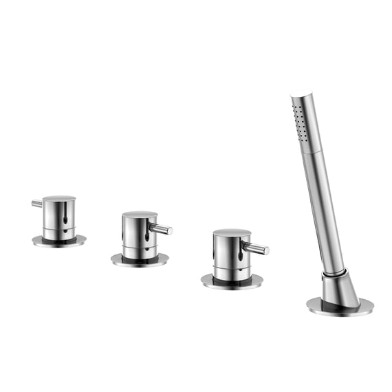 Robinet Mélangeur Pour Lavabo Salle De Bain - 2 Poignées, Chromé, Montage Sur Plan, évacuation Fendue