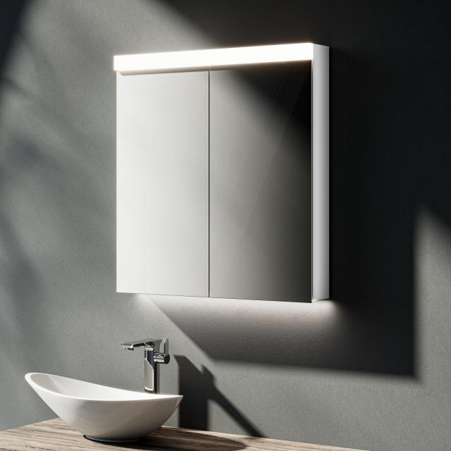 Treos Serie 500 Spiegelschrank mit Beleuchtung und 2 Türen weiß