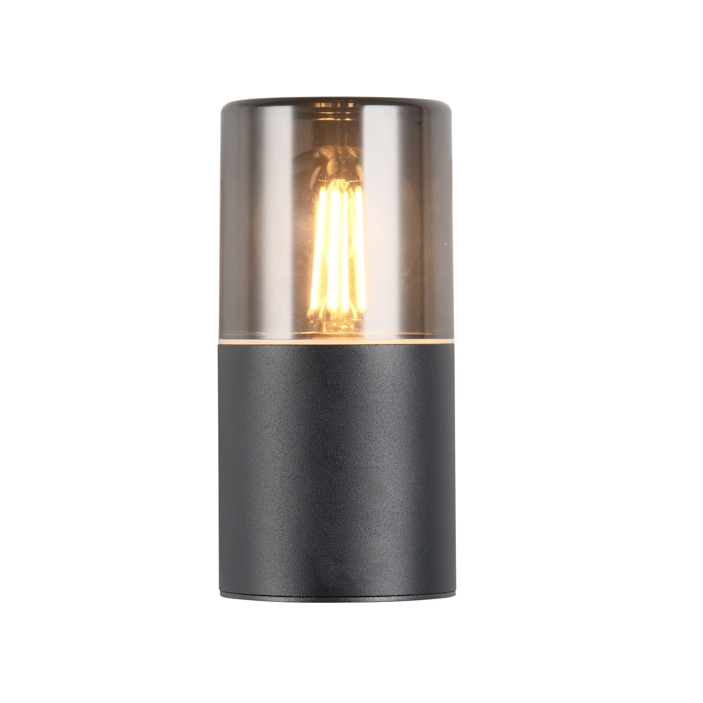 Trio Leuchten Hoosic 424060142 - Lampada da terra per esterni, in alluminio pressofuso, colore: antracite, plastica bianca, 1 lampadina E27