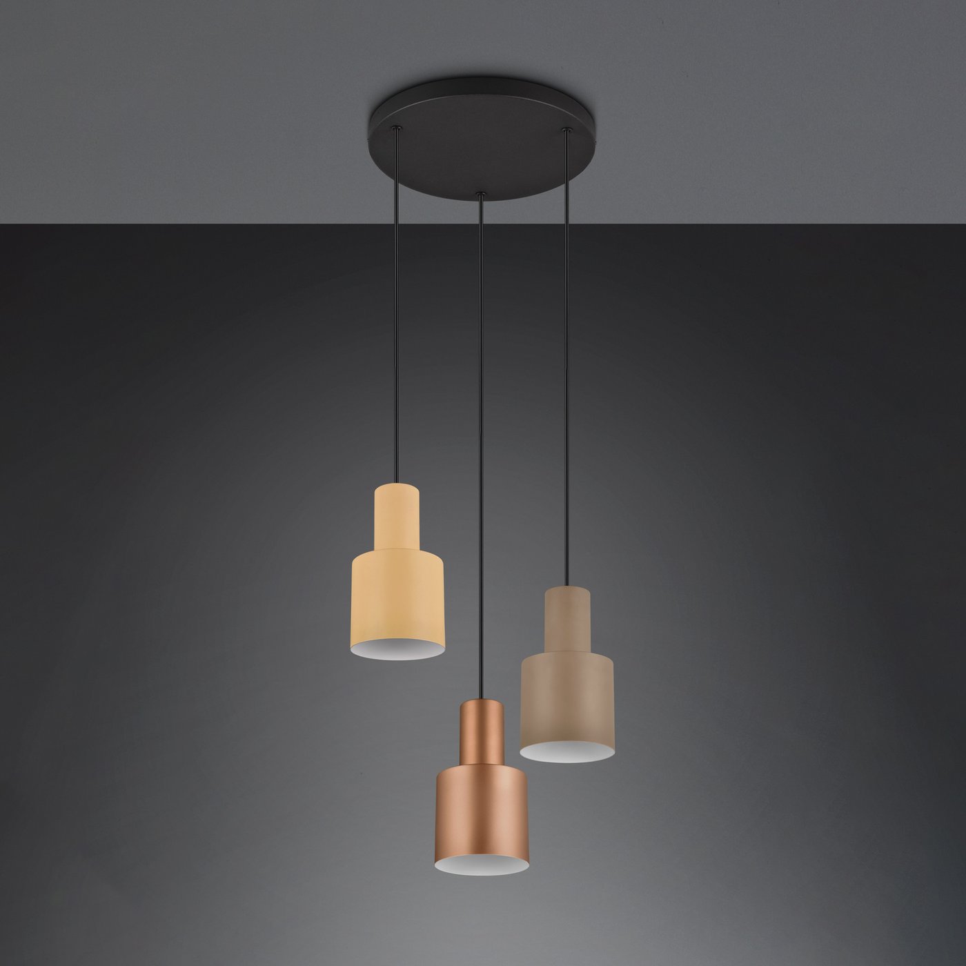 TRIO-Leuchten Pendelleuchte Mit Perlmutt-Glas – 3 X E14, Rostfarben, Ø 12 Cm – Schönes Ambiente-Licht