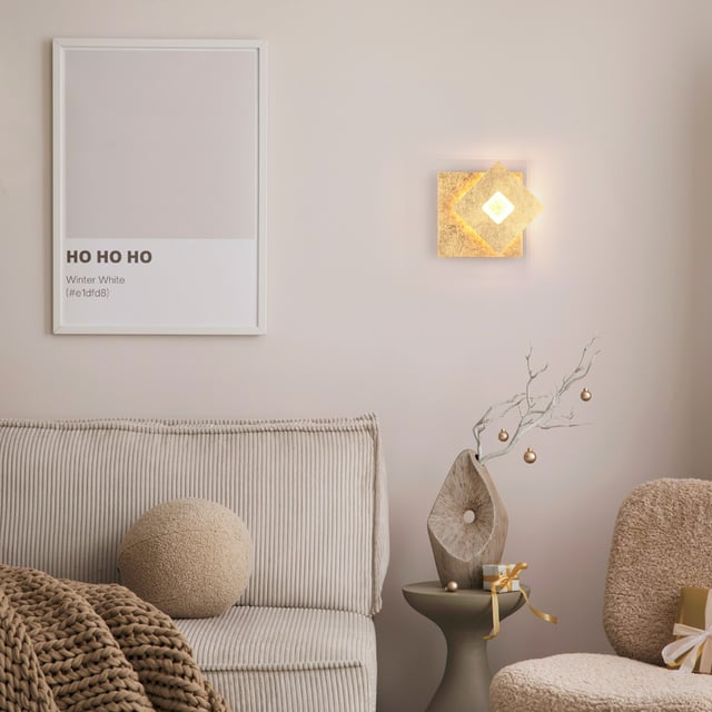 TRIO Leuchten Leano Wandleuchte, LED quadratisch gold - 240319179