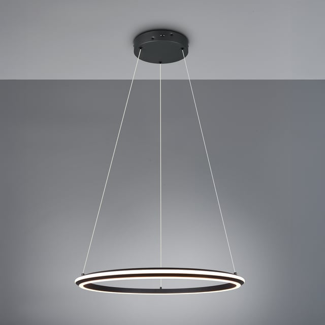 TRIO Leuchten Amador Pendelleuchte, LED dimmbar, schwarz matt - 331019132