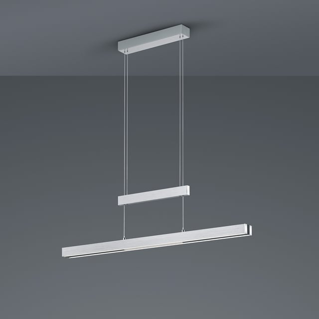 TRIO Leuchten Trajan Pendelleuchte, LED dimmbar, höhenverstellbar mit Lift, nickel matt/schwarz - 375310505