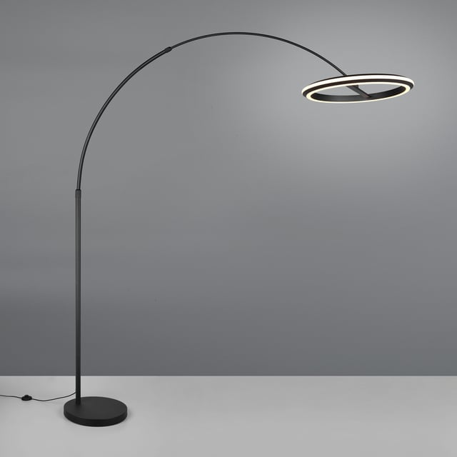 TRIO Leuchten Amador arc lamp, LED dimmable, with memory function, matt black - 442410132