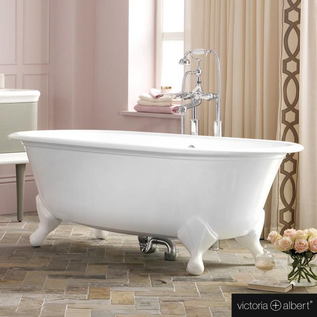Victoria + Albert Radford Freistehende Oval-Badewanne weiß glanz/innen weiß glanz, mit weißen QUARRYCAST®  Füßen