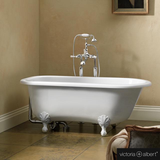Victoria + Albert Wessex Freistehende Oval-Badewanne weiß glanz/innen weiß glanz, mit weißen QUARRYCAST®  Füßen