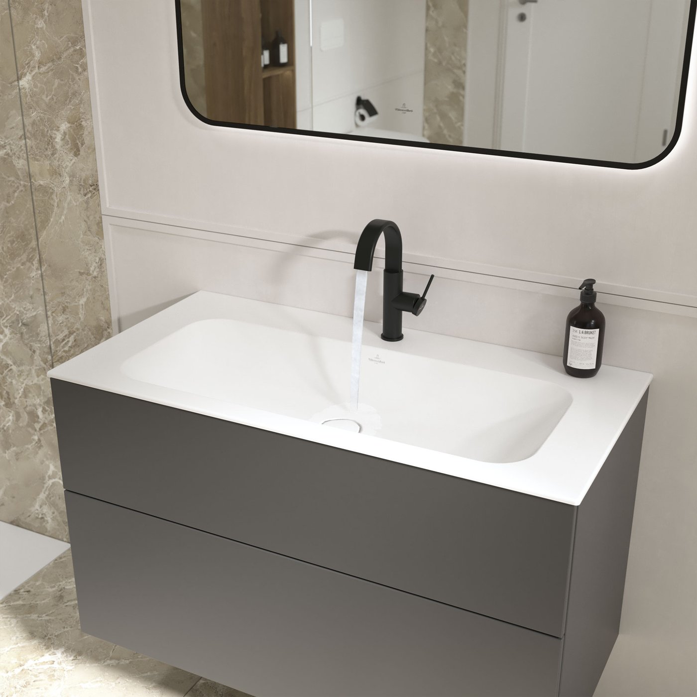 Villeroy & Boch Somera vanity washbasin, with 1 tap hole W: 100 D: 50 ...