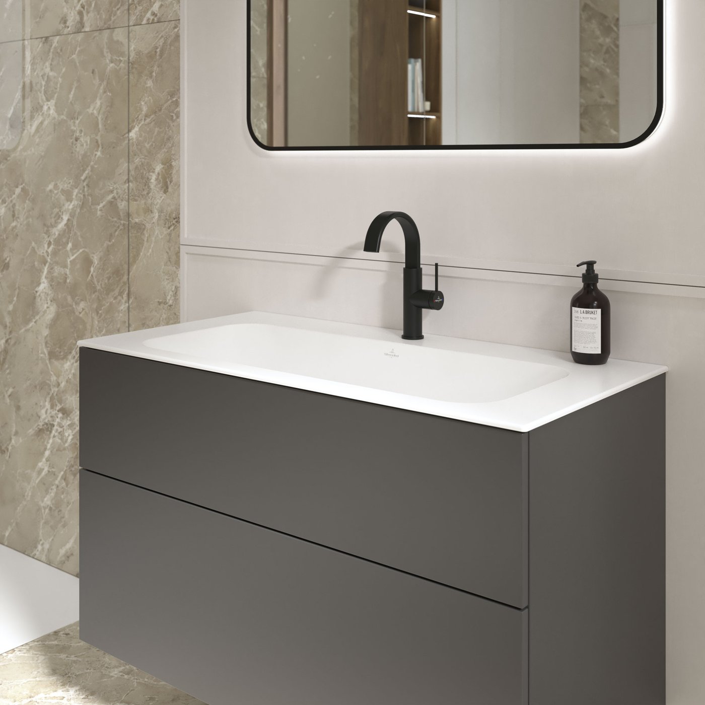Villeroy & Boch Somera vanity washbasin, with 1 tap hole W: 100 D: 50 ...