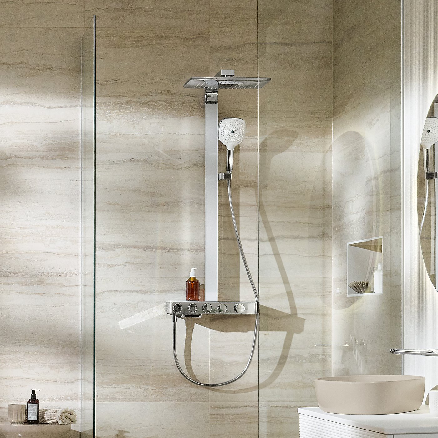 Villeroy & Boch Infinity Showers exposed shower system with bath spout ...