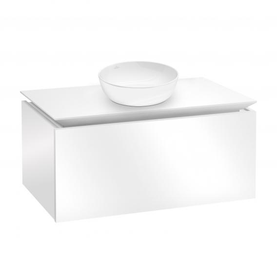 Villeroy & Boch Artis Aufsatzwaschtisch mit Legato Waschtischunterschrank mit 1 Auszug glossy white, WT weiß mit CeramicPlus