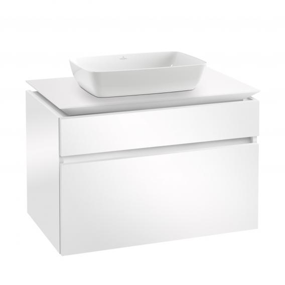 Villeroy & Boch Artis Aufsatzwaschtisch mit Legato Waschtischunterschrank mit 2 Auszügen glossy white, WT weiß mit CeramicPlus