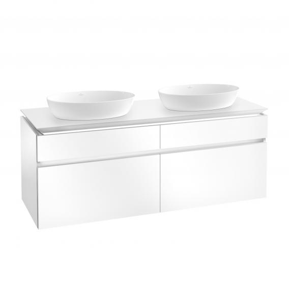 Villeroy & Boch Artis Aufsatzwaschtische mit Legato Waschtischunterschrank mit 4 Auszügen glossy white, WT weiß mit CeramicPlus