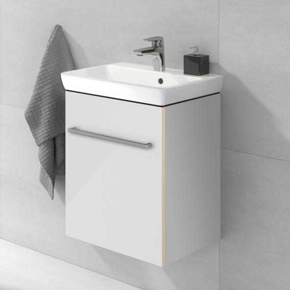 Villeroy & Boch Avento Handwaschbecken mit Waschtischunterschrank mit 1 Tür Front crystal white/Korpus crystal white, WT weiß mit Ceramicplus