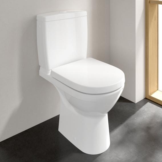 Villeroy & Boch O.novo Compact Stand-Tiefspül-WC für Kombination, offener Spülrand weiß, mit CeramicPlus