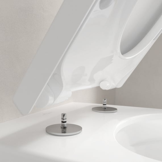 Villeroy & Boch Subway 3.0 Cuvette suspendue à fond creux TwistFlush , avec  abattant blanc, avec CeramicPlus, abattant amovible avec fermeture amortie  - 4670TSR1