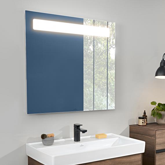 Villeroy & Boch Collaro Waschtisch mit Waschtischunterschrank und More to  See 14 Spiegel glossy white/verspiegelt/aluminium matt, Griffmulde weiß  matt - 4A3381R1+C01000DH+A4298000 | REUTER