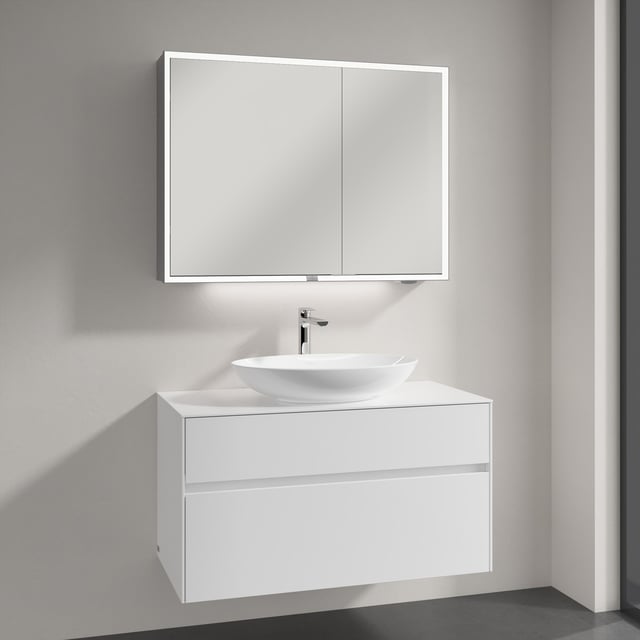 Meuble Sous-vasque Vicco Perry 60 Cm Blanc Et Anthracite - Salle De Bain