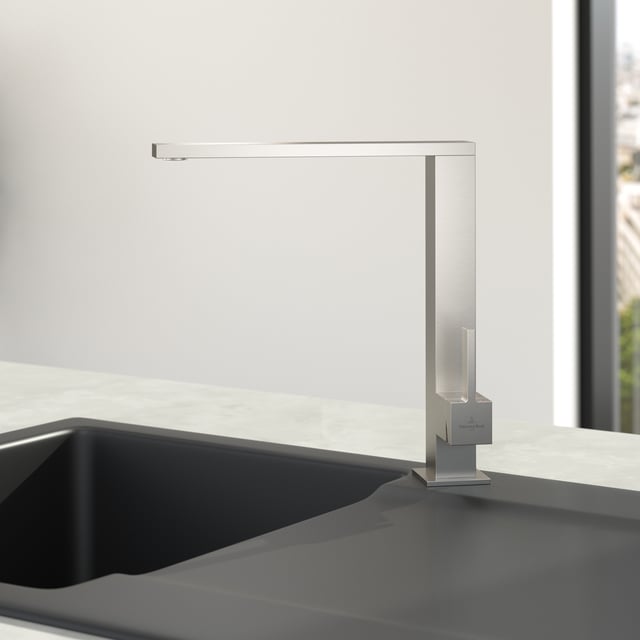 Villeroy & Boch Finera Square kitchen fitting, swivelling brushed