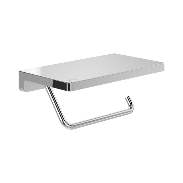 Villeroy & Boch Elements-Striking - Set Mural Salle De Bains (crochet Serviette + Porte-rouleau WC) - Design Moderne En Chrome