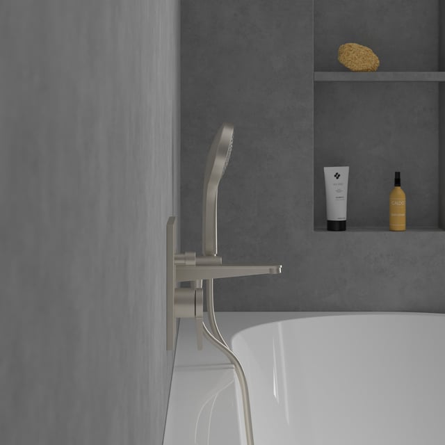 Badezimmer Dusche Arm Aus Messing – 4-Zoll, Gebürstetes Nickel, Deckenhalterung, 1/5,1 Cm NPT