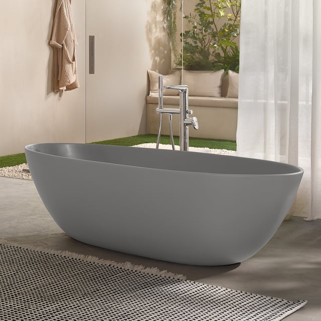 Villeroy & Boch Antao freistehende Badewanne, oval grau matt - UBQ170TAO7V-3S