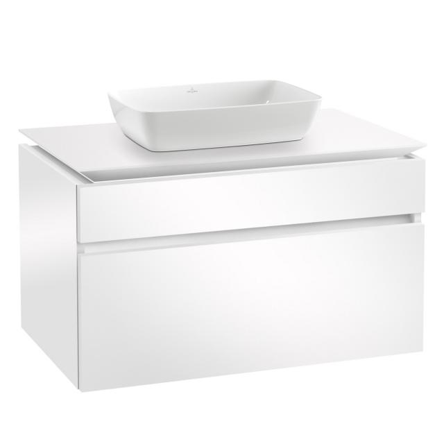 Villeroy & Boch Artis Aufsatzwaschtisch mit Legato Waschtischunterschrank mit 2 Auszügen glossy white, WT weiß mit CeramicPlus