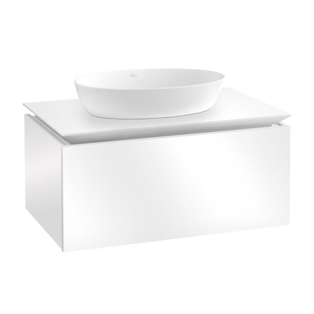 Villeroy & Boch Artis Aufsatzwaschtisch mit Legato Waschtischunterschrank mit 1 Auszug glossy white, WT weiß mit CeramicPlus
