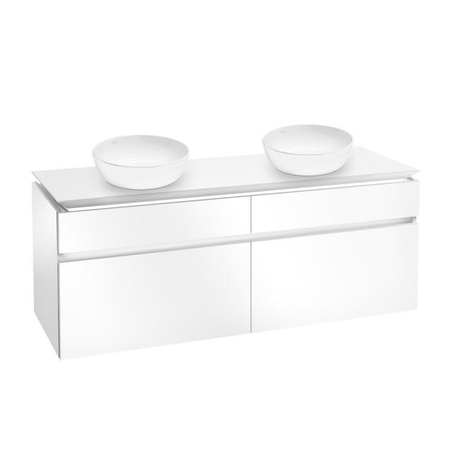 Villeroy & Boch Artis Aufsatzwaschtische mit Legato Waschtischunterschrank mit 4 Auszügen glossy white, WT weiß mit CeramicPlus