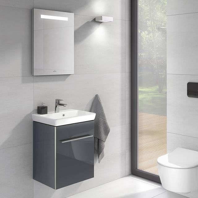 Villeroy & Boch Avento Handwaschbecken mit Waschtischunterschrank und More to See One Spiegel crystal grey/verspiegelt